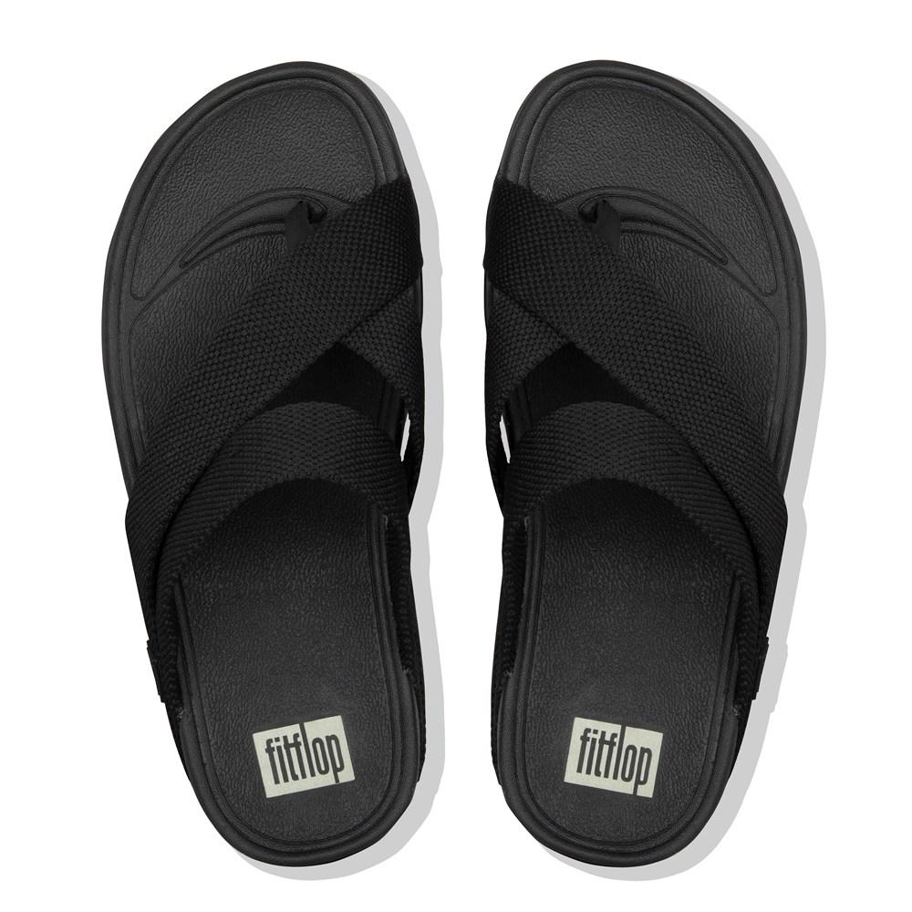 Fitflop Mens Sandals - Sling Weave Toe-post - Black - 216-ZNHOLY